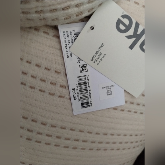 OAKE Contrast Stitch Decorative Pillow, 16" x 24", Created for Macy's - Picture 5 of 5